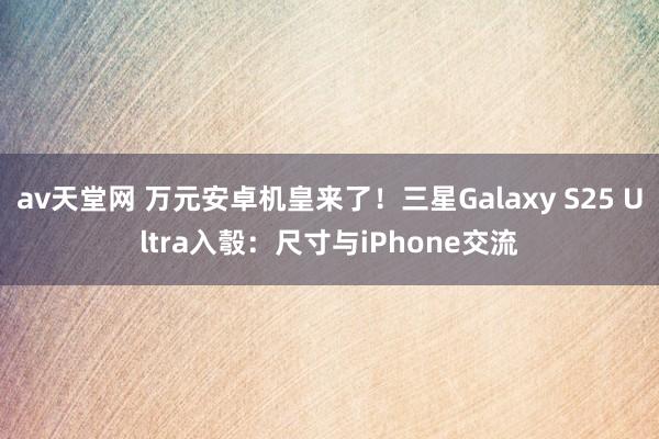 av天堂网 万元安卓机皇来了！三星Galaxy S25 Ultra入彀：尺寸与iPhone交流