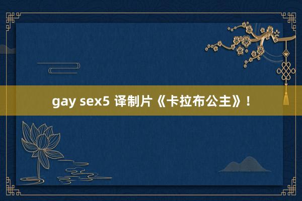 gay sex5 译制片《卡拉布公主》！