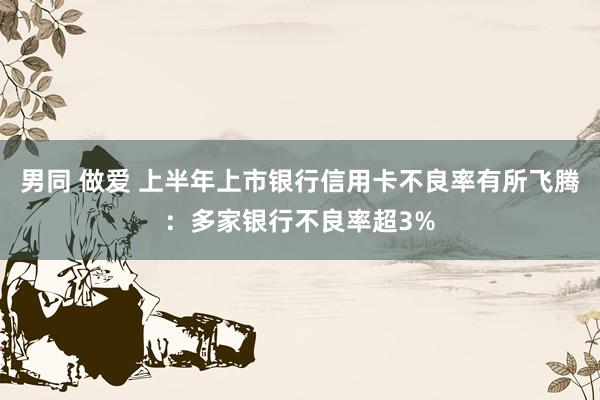 男同 做爱 上半年上市银行信用卡不良率有所飞腾：多家银行不良率超3%