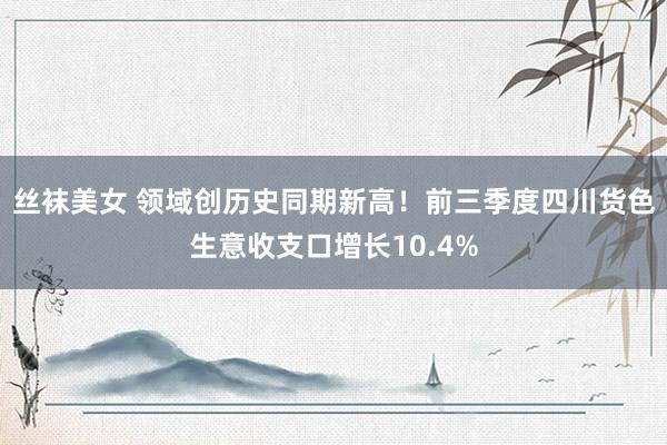 丝袜美女 领域创历史同期新高！前三季度四川货色生意收支口增长10.4%