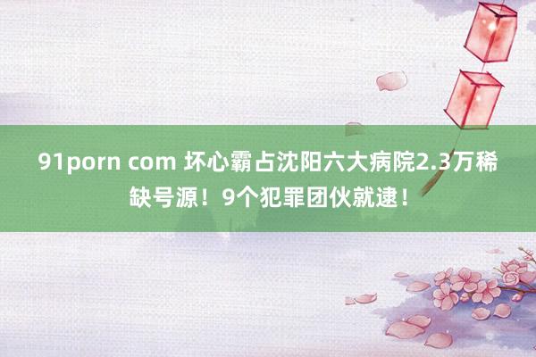 91porn com 坏心霸占沈阳六大病院2.3万稀缺号源！9个犯罪团伙就逮！