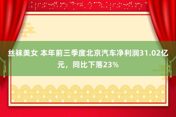 丝袜美女 本年前三季度北京汽车净利润31.02亿元，同比下落23%