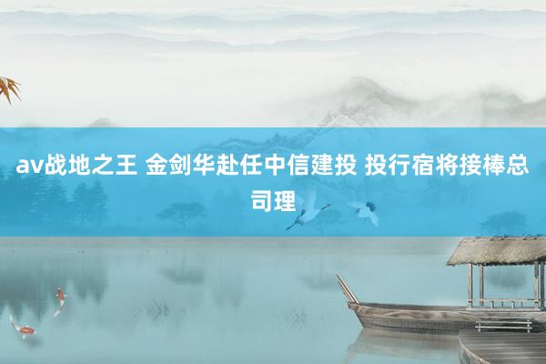 av战地之王 金剑华赴任中信建投 投行宿将接棒总司理