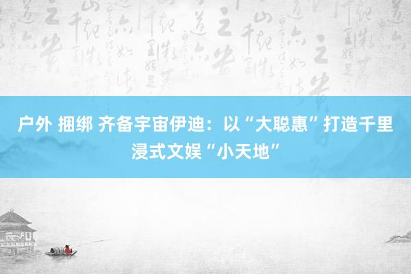 户外 捆绑 齐备宇宙伊迪：以“大聪惠”打造千里浸式文娱“小天地”