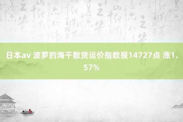 日本av 波罗的海干散货运价指数报14727点 涨1.57%