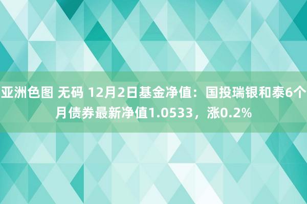 亚洲色图 无码 12月2日基金净值：国投瑞银和泰6个月债券最新净值1.0533，涨0.2%