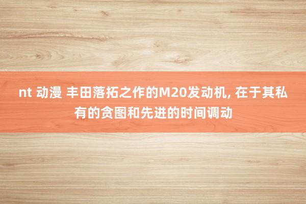 nt 动漫 丰田落拓之作的M20发动机， 在于其私有的贪图和先进的时间调动