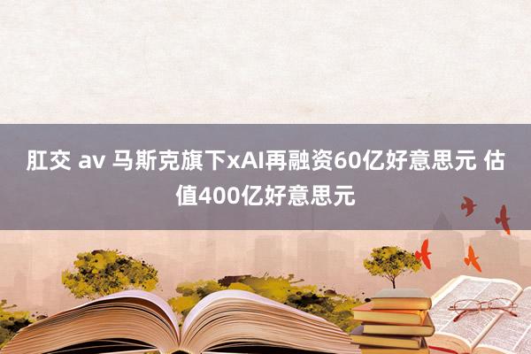 肛交 av 马斯克旗下xAI再融资60亿好意思元 估值400亿好意思元