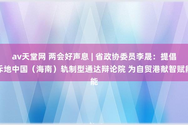 av天堂网 两会好声息 | 省政协委员李晟：提倡斥地中国（海南）轨制型通达辩论院 为自贸港献智赋能